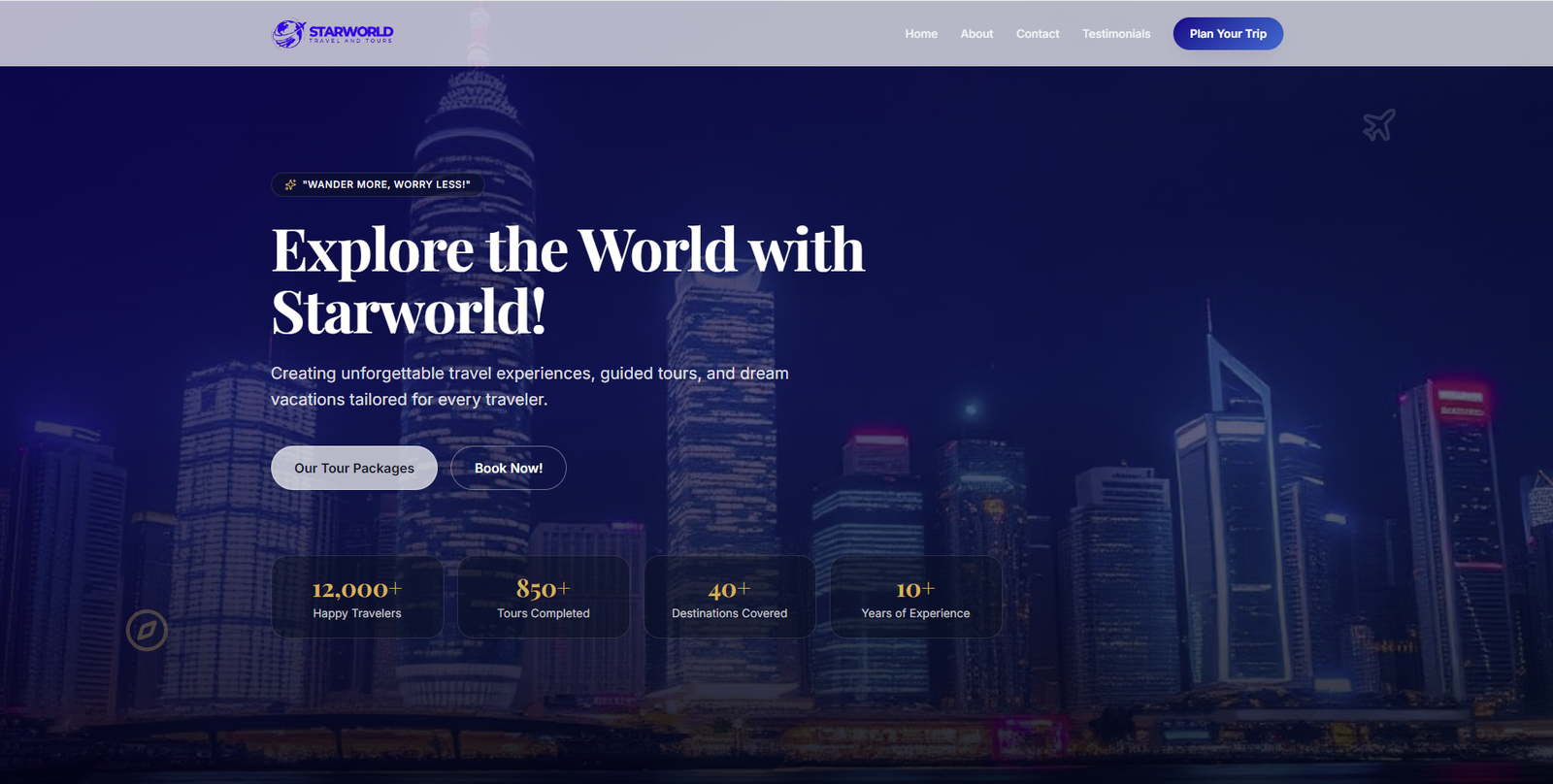 Star World Travel & Tours website preview